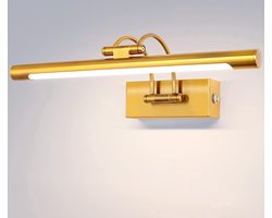 LED Badkamerlamp 40CM 8W 3 Instelbare Kleurtemperaturen + Doorlopend Dimmen LED Tafellamp met Draaibare Lampkop, Wandlamp Boogarm Spiegellamp [Energieklasse F]d