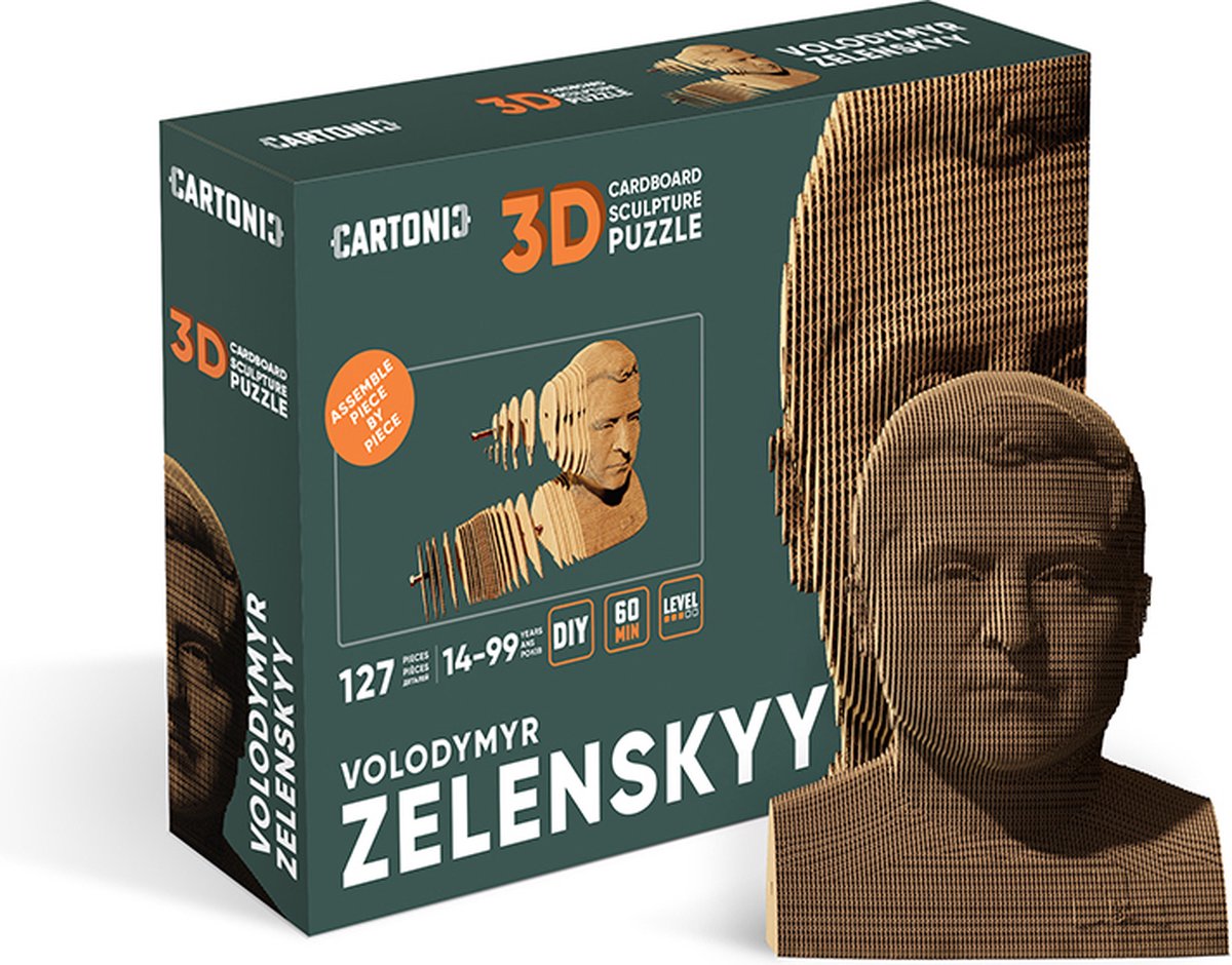 CARTONIC -VOLODYMYR ZELENSKYY- 3D puzzel- kinderen en volwassenen- decoratie- ecologisch- puzzel- DIY