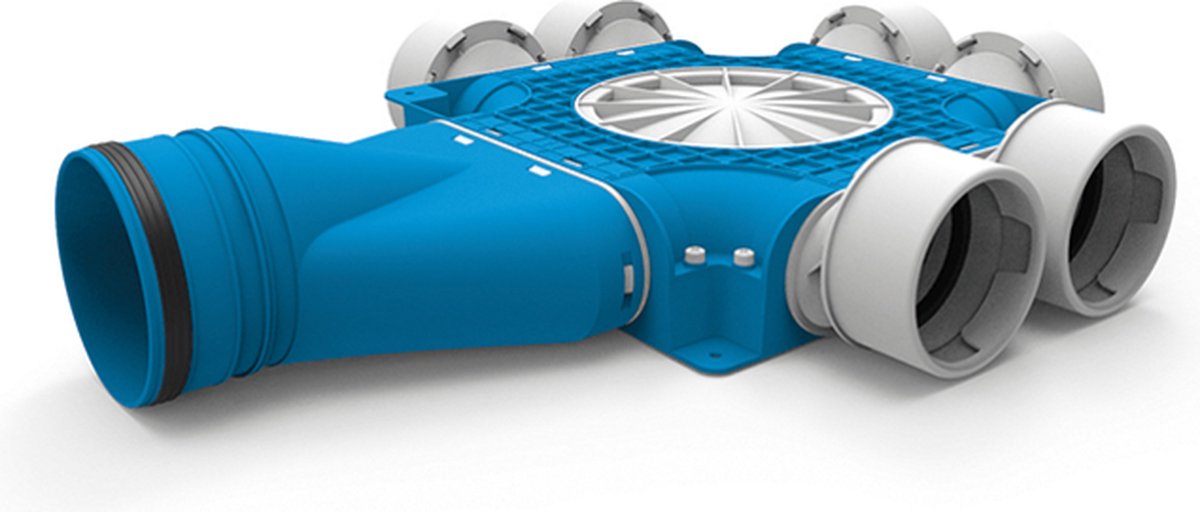 Vent-Axia Uniflexplus samengestelde verdeler 6x Ã˜90mm met horizontale tuit Ã˜125mm