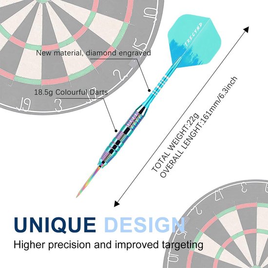 24 g professionele stalen dartpijlen met metalen punt - set van 3 met aluminium schacht van Winmau — afbeelding 2