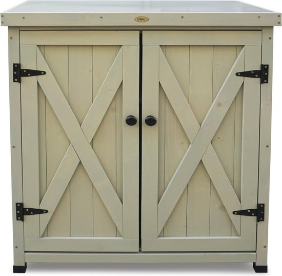 Goodivery - Armoire de jardin Bois - Box de jardin - Armoires de jardin extérieur - Abri de jardin - 80x45x92cm - Gris