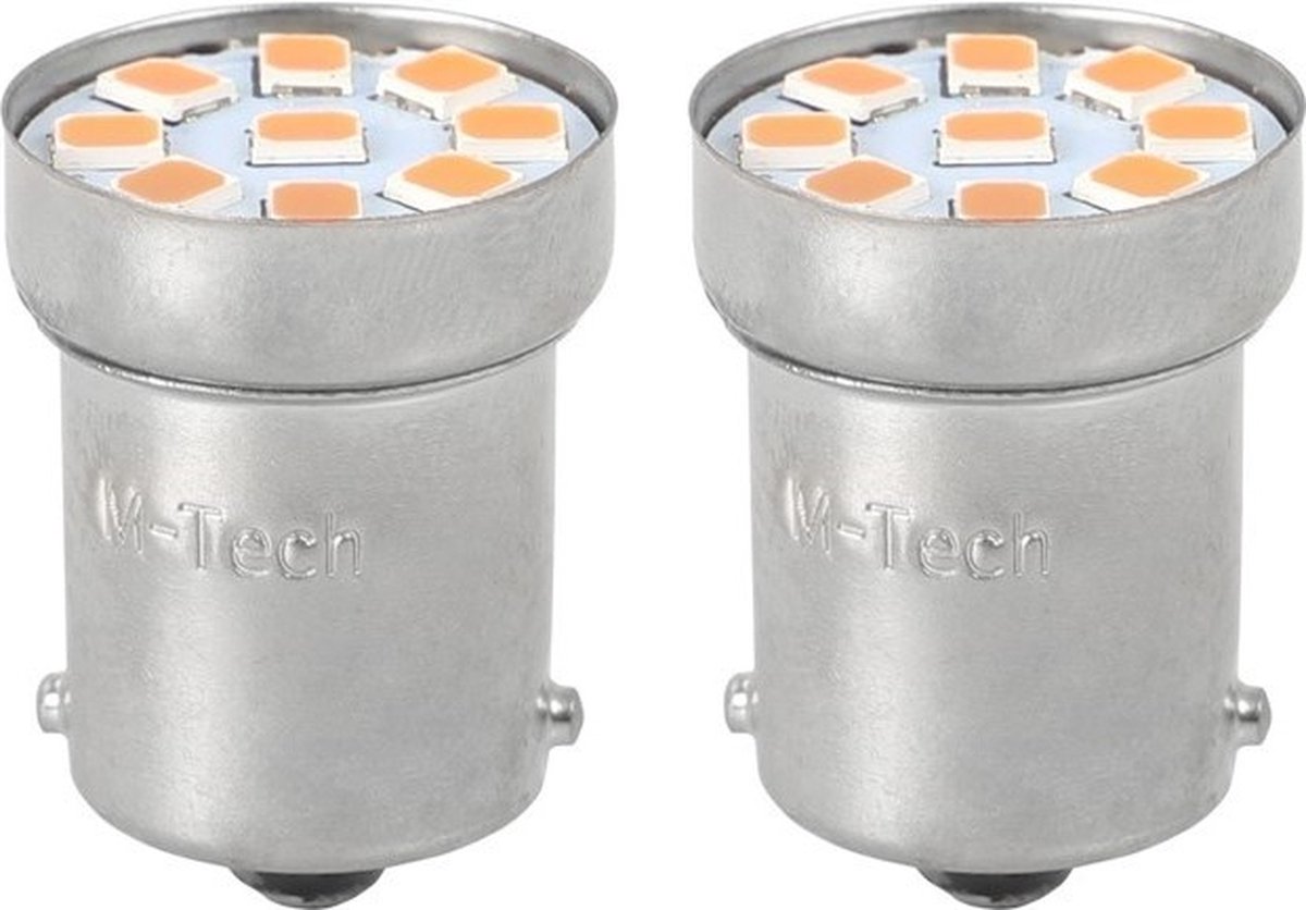 BA15S - 1156 - autolamp set - rood | R5W - R10W - 5007 - 2x 9-SMD LED | 12V DC