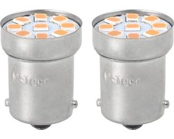 LED autolamp BA15S 1156 R5W/R10W/5007 - 2 stuks - 3W - rood - 9 SMD - 12V