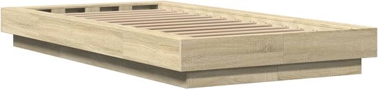 vidaXL - Cadre de lit - avec - éclairage LED- sonoma - couleur chêne - 75x190 - cm