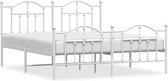 vidaXL-Bedframe-met-hoofd--en-voeteneinde-metaal-wit-160x200-cm