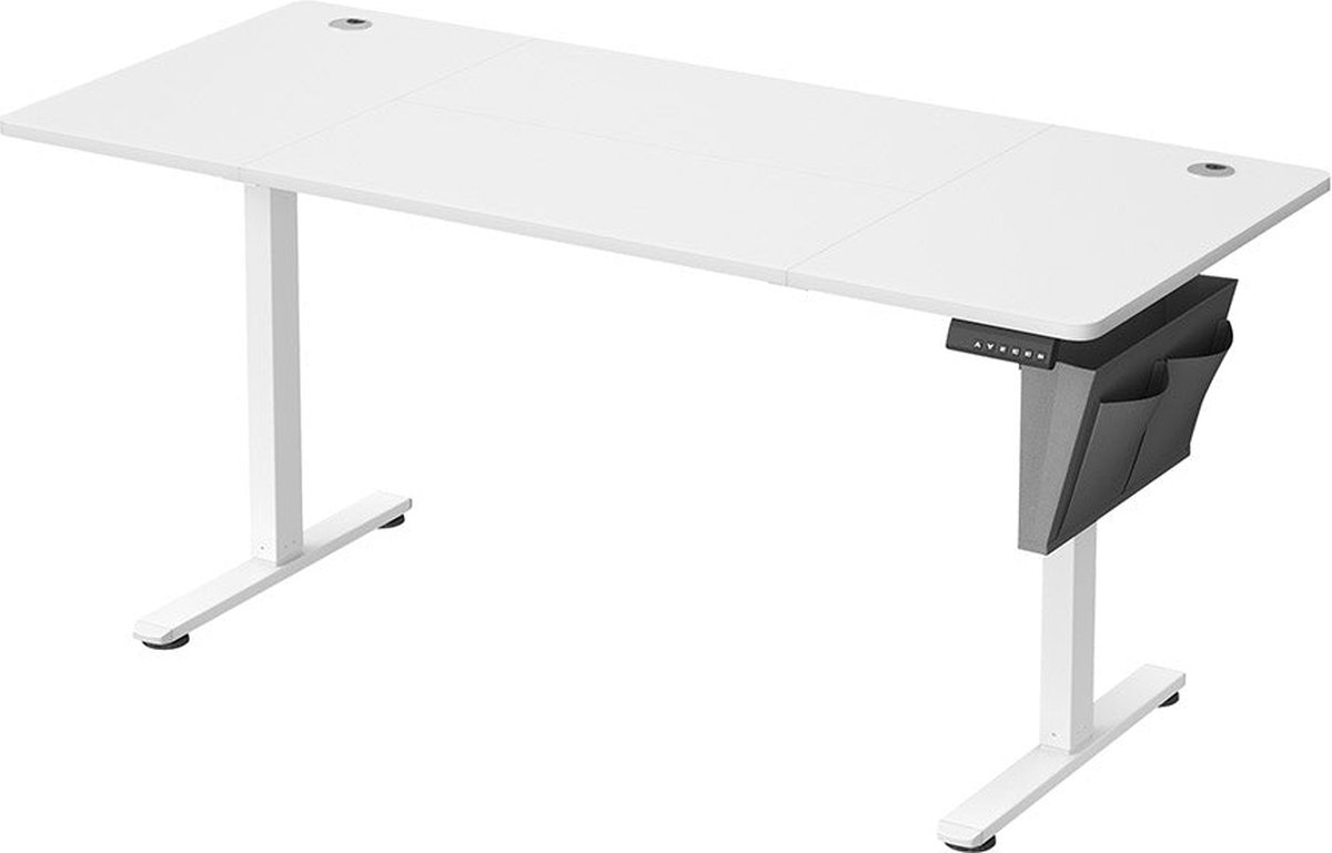 Elektrisch sta-bureau - In hoogte verstelbaar bureau - Zit-sta-bureau - Spaanplaat - Stalen frame - Oxfordstof - 60 cm x 160 cm x (72-120) cm