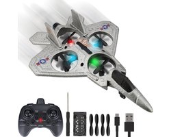 foto van Silvergear Drone Voor Kinderen - Speelgoed Vliegtuig - Rc Vliegtuig - Bestuurbare Vliegtuig - Grijs