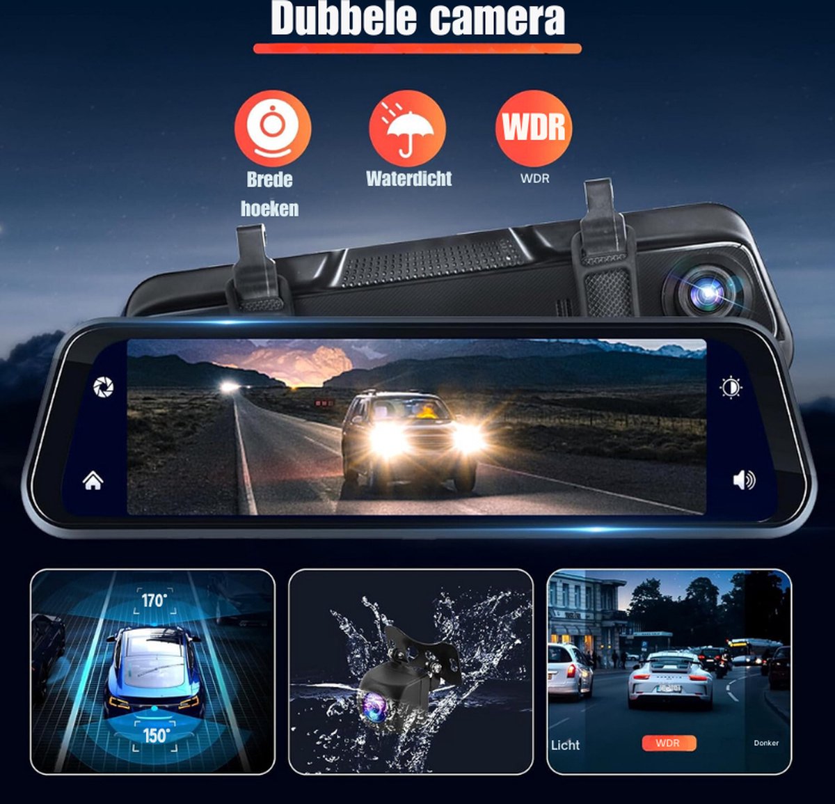 Op De Achteruitkijkspiegel Gemonteerde Dashcam(999 ) - Alibaba