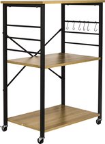 Bol.com ERRO Serveerwagen - Keukentrolley - op wieltjes - 60x40x89 cm aanbieding