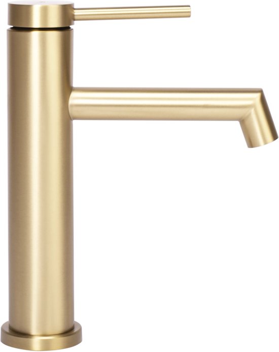 Rea Foss Gold Brush Low - Robinet pour lavabo - Or