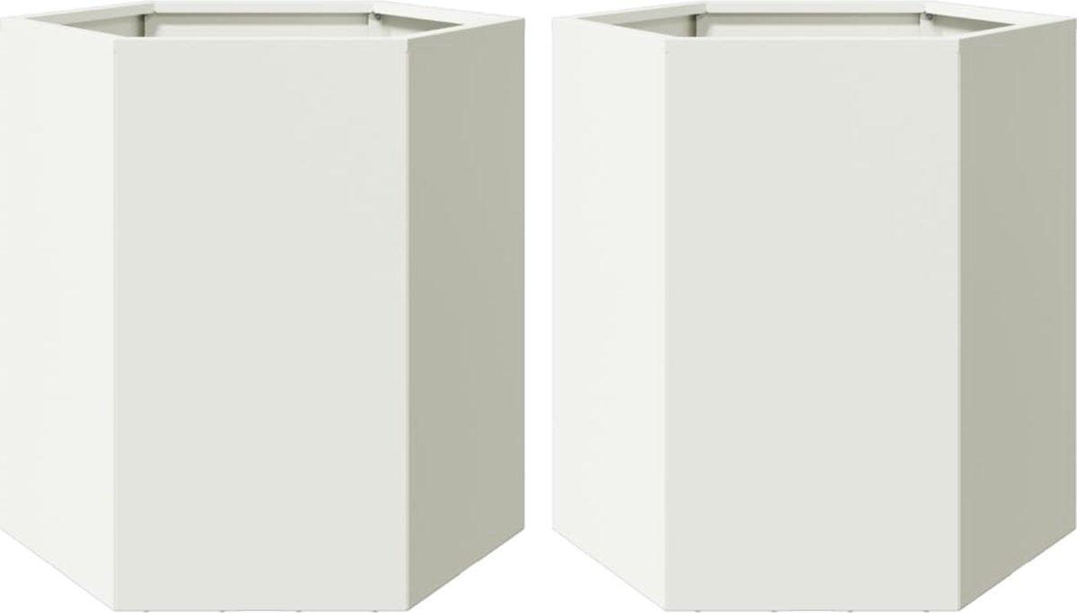 vidaXL Pflanzkübel Sechseckig 104x90x45 cm Wetterfester Stahl