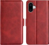 Coque pour iPhone 16 Plus - MobyDefend Luxe Wallet Book Case (fermeture latérale) - Rouge - Étui pour téléphone portable - Étui de téléphone Convient pour : iPhone 16 Plus