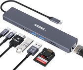 A-KONIC USB C Docking station Laptop - 8 in 1 - USB C dock - 1x 4K 60Hz - USB 3.1 - USB-C 3.1 - 100W - 2x USB 3.0 - 4K UHD HDMI - Apple / Chromebook / HP / Asus / Lenovo - Ethernet - Interhub