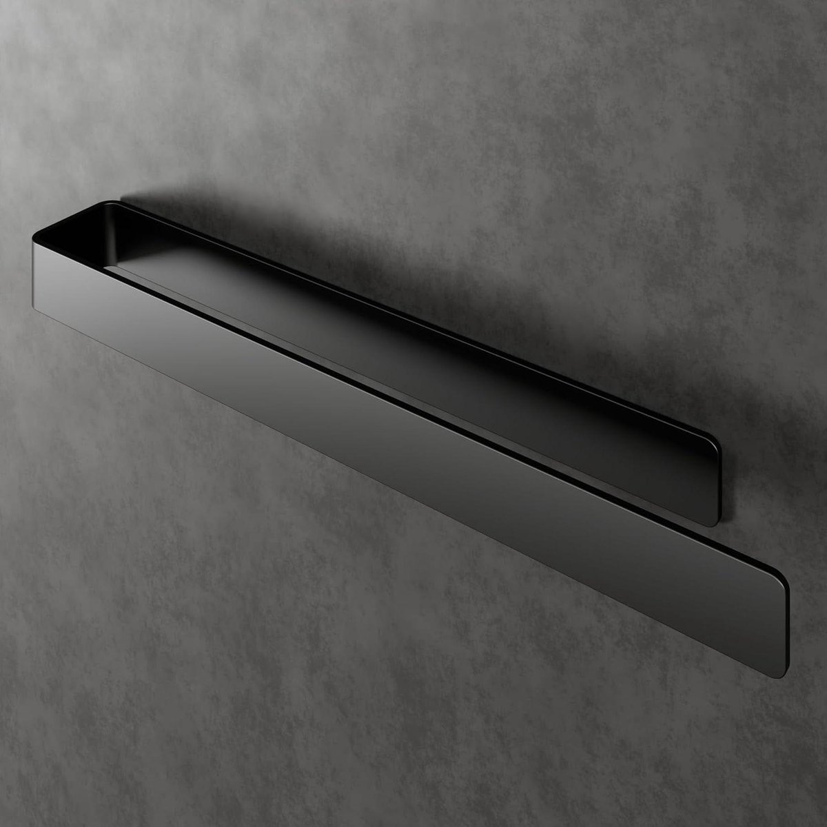 Handdoekhouder zonder boren - Tesa montage plakband & extra groot kleefoppervlak - handdoekstang aluminium om te lijmen - Edition 2023 - 40 cm - zwart vaatdoekhouder