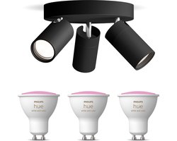 Philips Hue Idris Opbouwspot voor Badkamer (Zwart) - Badkamerlamp - Wit en Gekleurd Licht -…