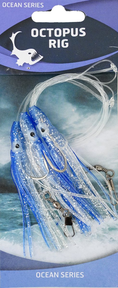 Eurocatch Octopus Onderlijnen - 3-Haken - Blauw/Wit - 10 stuks - Wrakvissen - Kabeljauw - Zeevissen - Kabeljauw van Merkloos — afbeelding 2