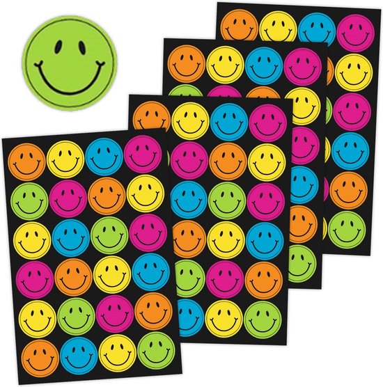 Smiley Kind Sticker Smiley Stickers - Beloningsstickers - 4 Stickervellen - Stickervellen ...
