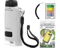 Jojoy MINISCOPE Draagbare Kindermicroscoop met LED-licht - Vergroting 60x-120x - Educatief Speelgoed met Smartphone Aansluiting