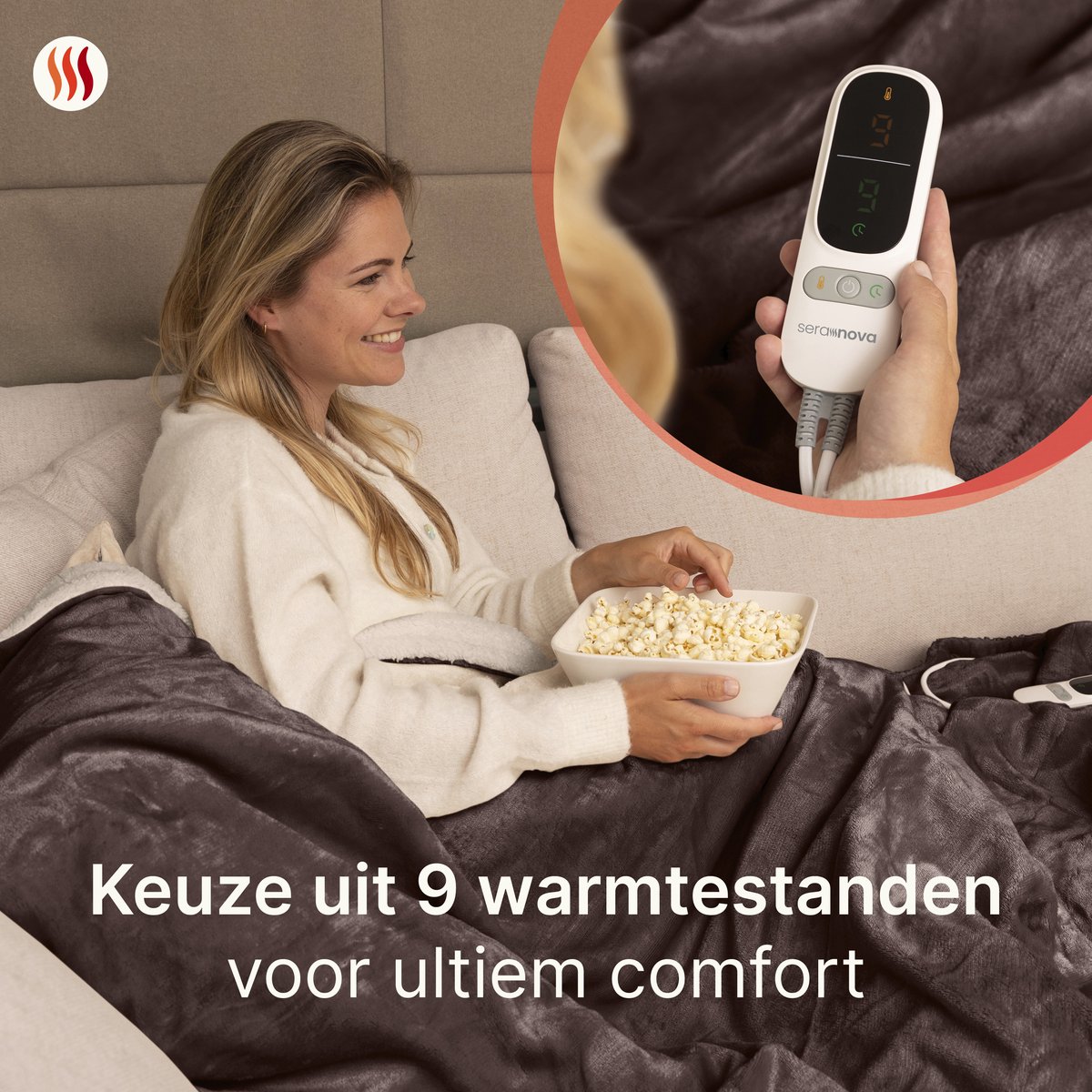 Seranova Elektrische Deken XXL 160W Kastanjebruin - afbeelding 3