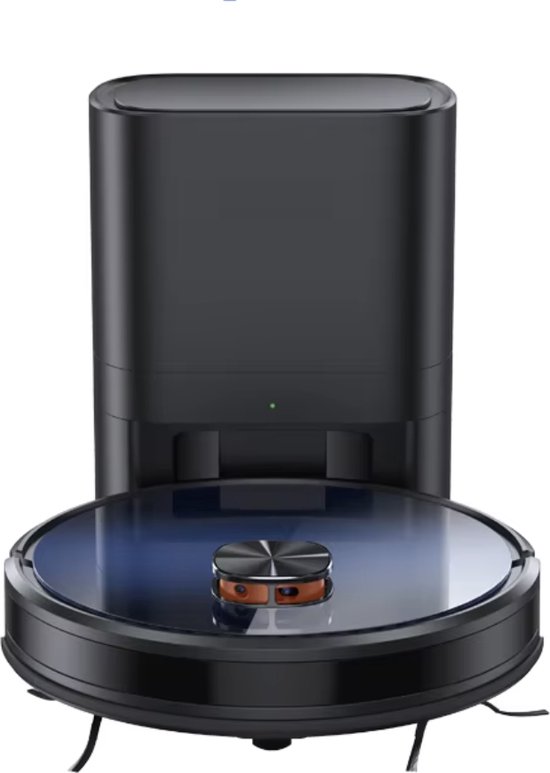 J&R Robotstofzuiger - Automatische lediging - Stofzuiger - Voice control - Zuigen en dwijlen - WiFi - 3KPa Zuigkracht - Smart mapping - Alexa - Google assistant - Zwart