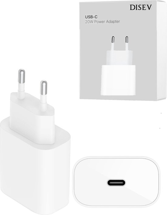 Adaptateur secteur DISEV 20w USB C - Chargeur - Chargeur USB C - Adaptateur USB C - Chargeur USB C - 20W - Universel
