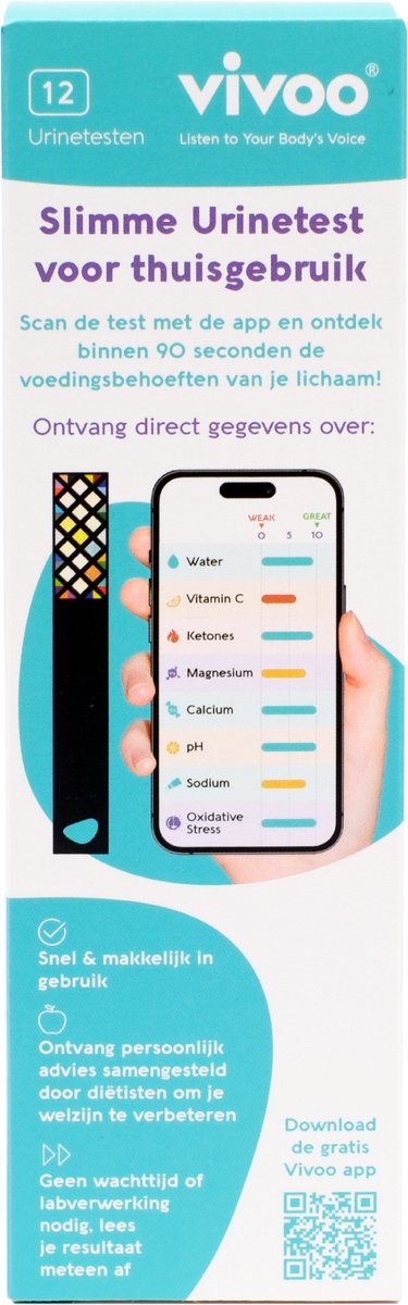 Goedkoopste Vivoo Urine Test (9-in-1 parameters) (12 stuks