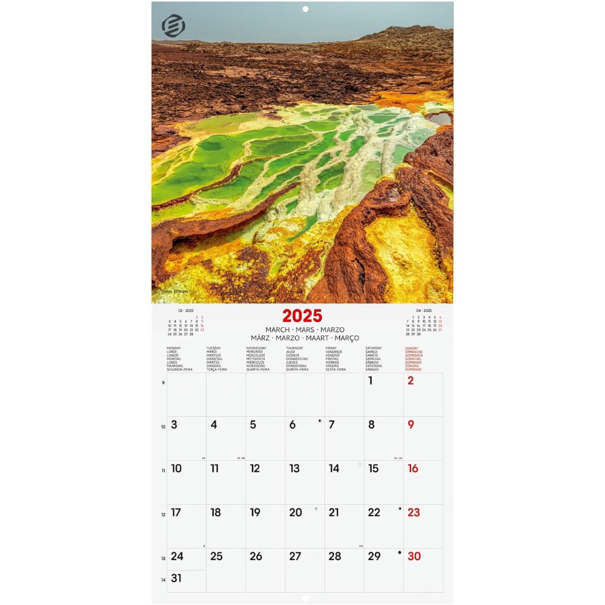 Equivera Jaarkalender 2025 - Maandkalender - Jaar Kalender - Jaarkalender - Jaarplanner - Kalender 2025