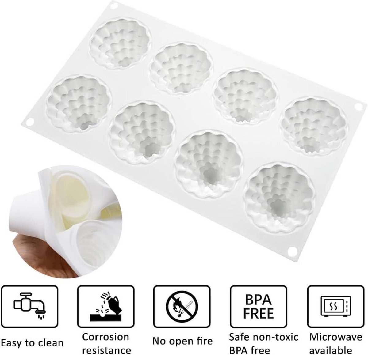 CÉCOA • Siliconen vorm ster Origami • Kerst taart of voorgerechten • 100% voedselveilig • BPA-vrij • anti-aanbaklaag • ideaal dessert feest • oven, koelkast, vriezer • temperaturen -40 °C tot 230 °C