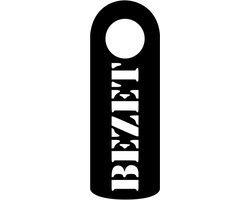 Djemzy - deur bordje - Deurhanger - bezet uitgesneden - zwart - 6 mm mdf