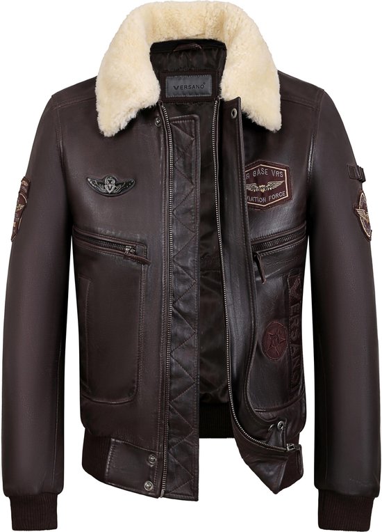 Versano Maverick Leren Heren Jas / Pilotenjack L - Bruin
