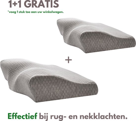 Foto: Ergonomisch hoofdkussen ergonomisch 60x35cm orthopedisch traagschuim nekklachten tegen nek en rugklachten