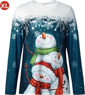 Bovista Kersttrui - Dames - Foute Kersttrui - Christmas Sweater - Kerst Sweater - Christmas Jumper - Pyjama - Donker Blauw - Maat XL