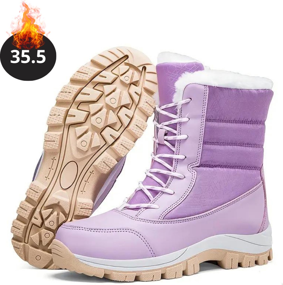 Nivard Snowboots Sneeuwschoenen Sneeuwboots Dames Wintersport Ski Skischoenen – 35.5 Laarzen Paars