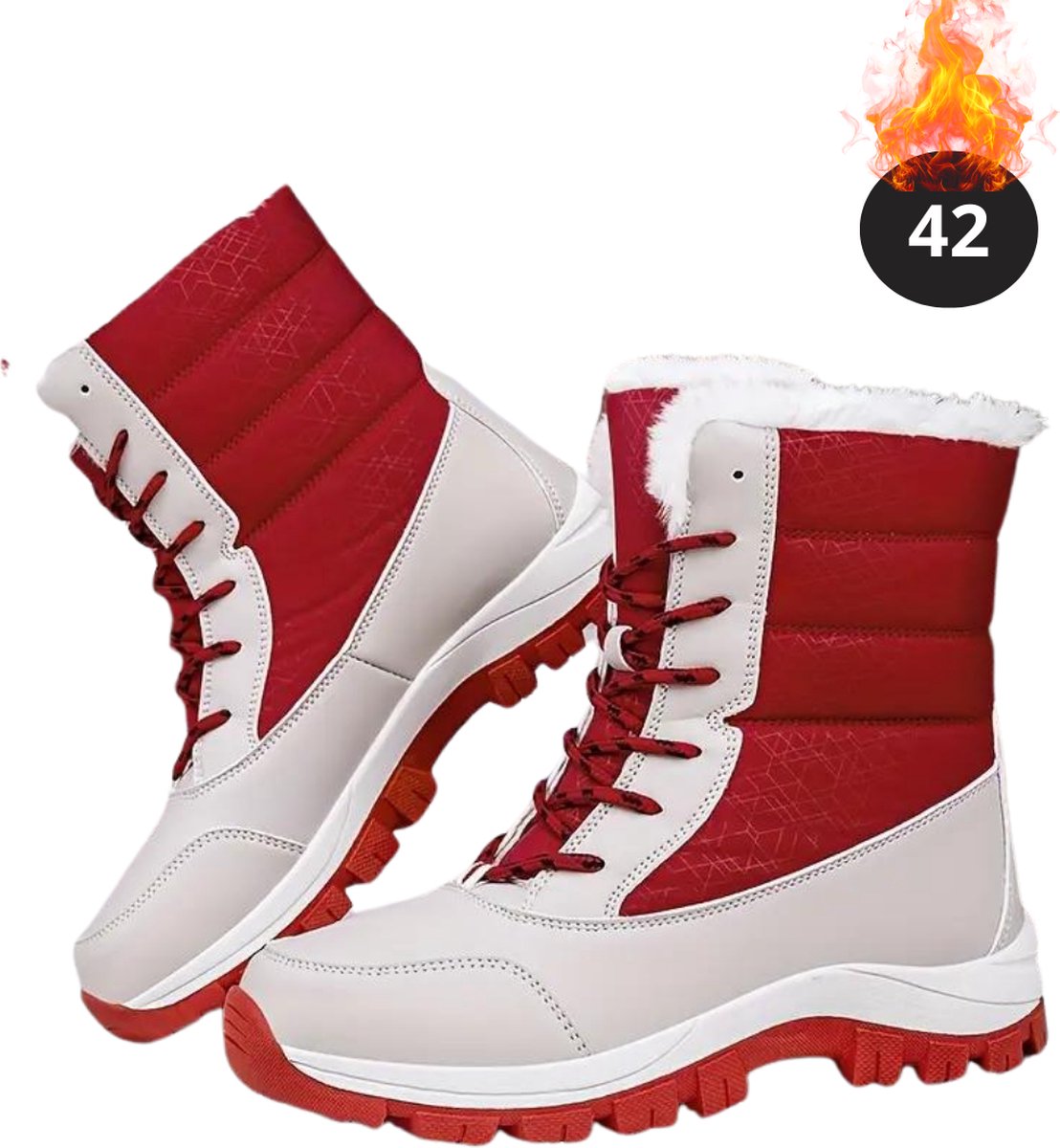 Nivard Snowboots Sneeuwschoenen Sneeuwboots Dames Wintersport Ski Skischoenen – 42- Laarzen Grijs