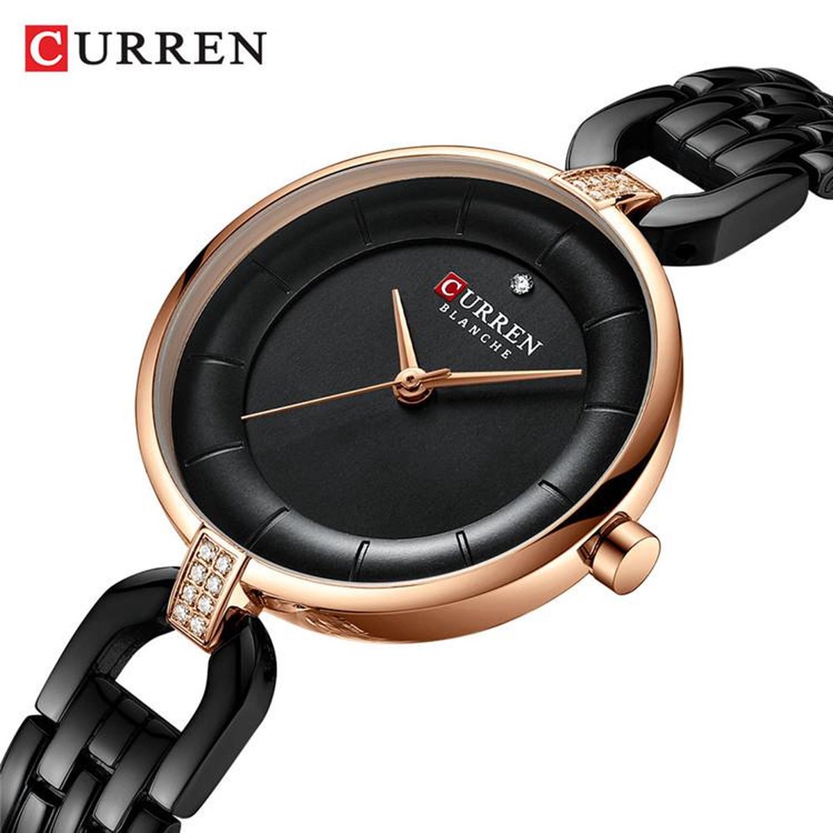 Curren Horloges voor Vrouwen Zwart-Goudkleurig