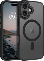 Hoesje geschikt voor iPhone 16 Hoesje Zwart - Cover Hoesje geschikt voor iPhone 16 - Mat Zwart