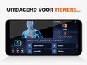Smartphone met Outsmarted spel. Anatomische vraag over het menselijk lichaam. Timer loopt. Spelers Sophie en speler 2. Tijd: 59:19.