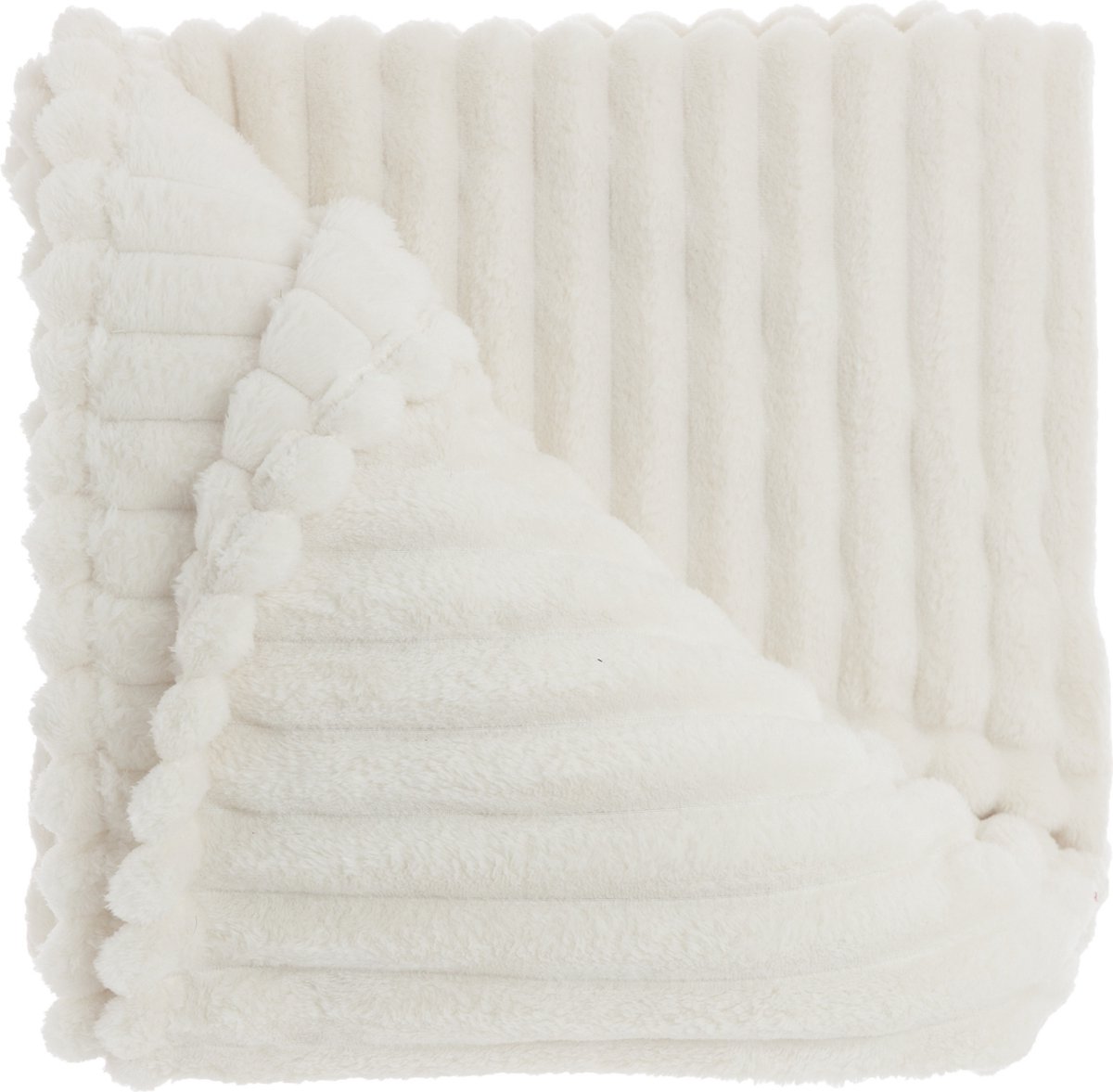 Unique Living Plaid Lex - Polyester - Dove White - 150 x 200 x cm (BxHxD)