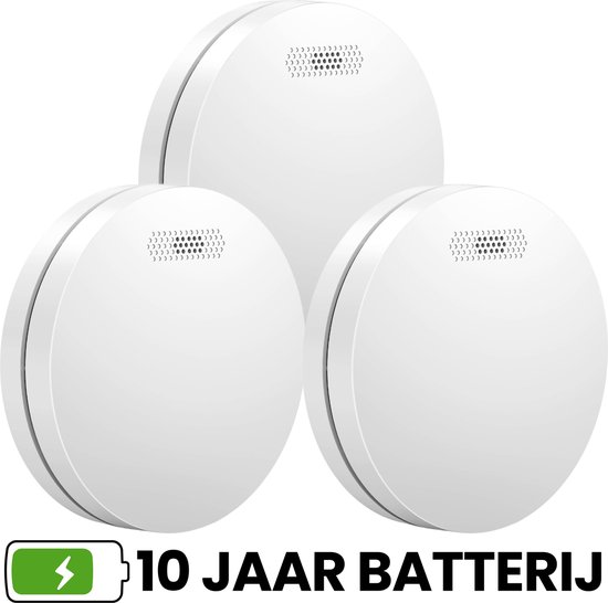 Foto: Aroha safety pro rookmelder 10 jaar batterij sensor extra dun design rookmelder brandmelder multipack 3 set