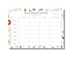 Momentuals - Maaltijdplanner - Menuplanner - A4 - Weekmenu - Voedingsplanner - Meal Planner - Eetplanner - Ongedateerd en Afscheurbaar - Lijmbinding - Spring Floral Collectie