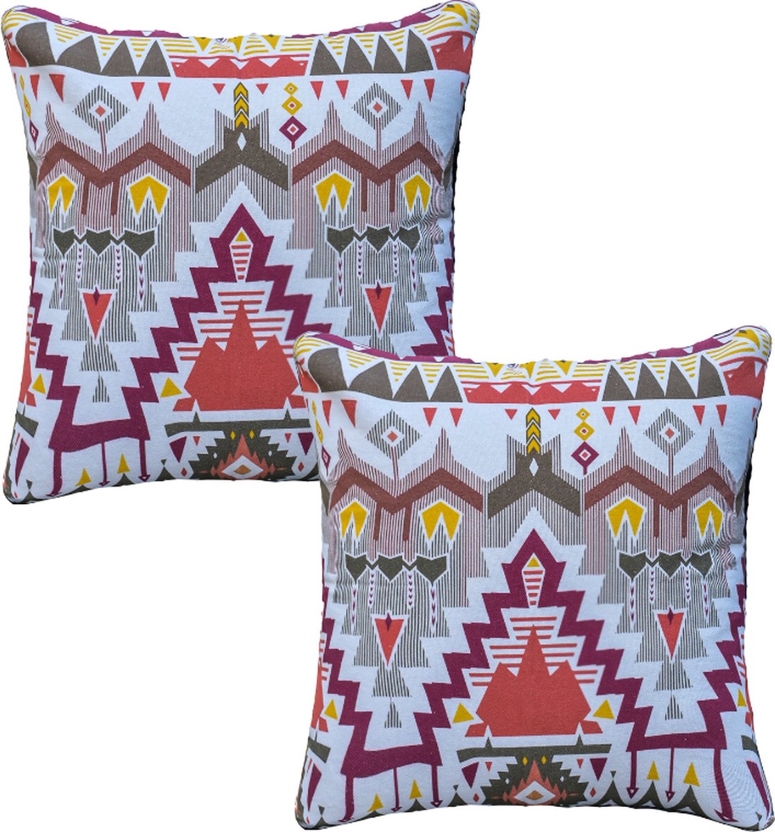 Set van 2 Kussenshoes 45x45cm | Buiten kussenhoezen | kussensloop | sierkussens | cushion cover | katoen | Cotton Canvas digital print