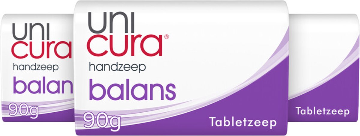 Goedkoopste 3x Unicura Tabletzeep Anti Bacterieel Balans 180 gr