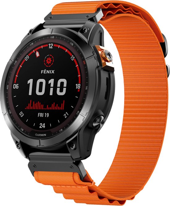 Strap it Alpine nylon band geschikt voor Garmin Fenix 5 Plus Fenix 6 Pro bol
