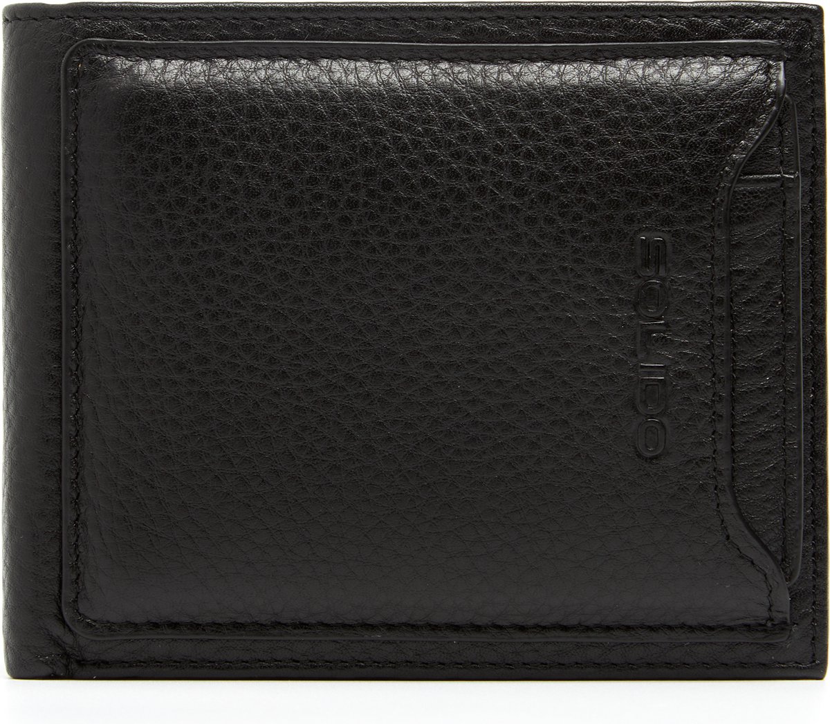 Solido Luxe Zwarte Heren Portemonnee – Elegante en Functionele Portemonnee met Geïntegreerde Kaarthouder, Perfect voor Dagelijks Gebruik en als Cadeau