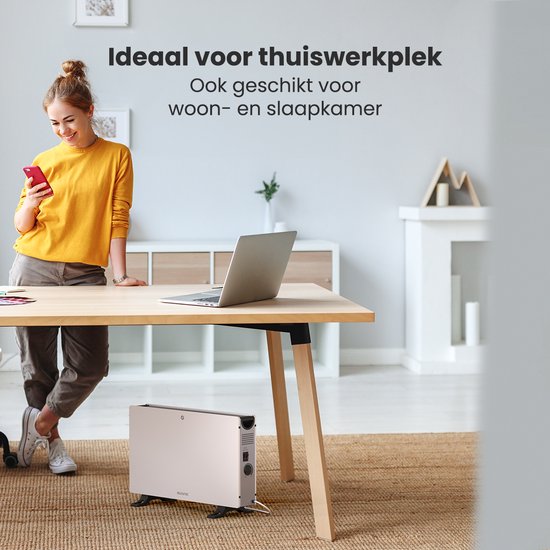 Auronic Convectorkachel - 2000W - Elektrische kachel - Slaapkamer, Woonkamer of Thuiswerken - Heater - Wit