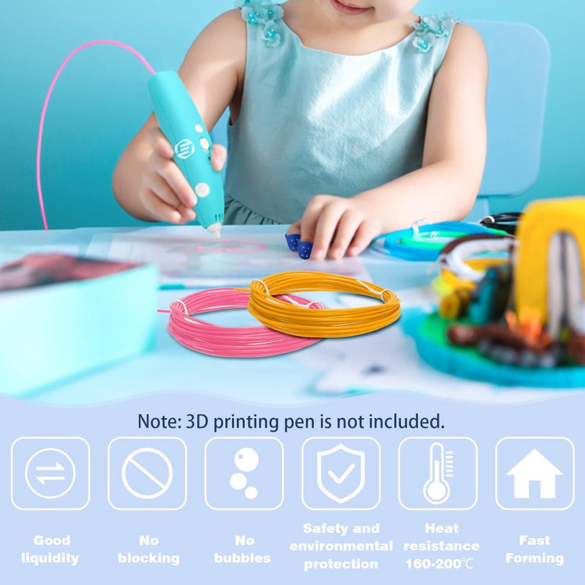 Equivera 3D Pen - 3D Starterspen - 3D Pen Starterspakket - Knutselen en Tekenen - 3D Printen - Incl. Vullingen en Filament - Kinderen en Volwassenen