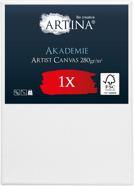 Wit Artina Akademie canvas van 280 gr/m² voor kunstenaars, 1 stuk. FSC® hout.