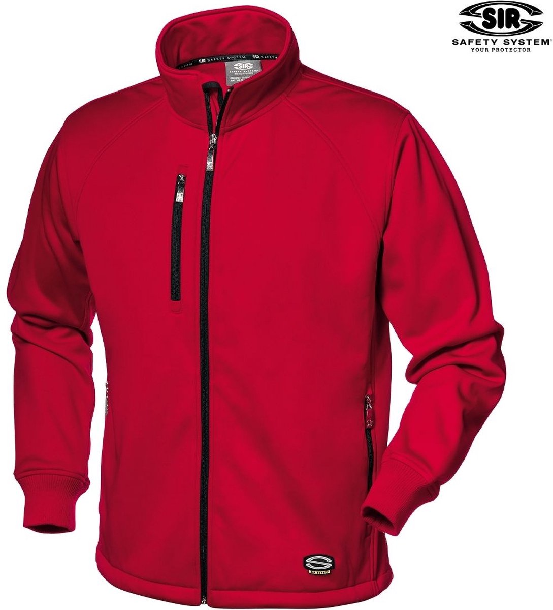 SIR SAFETY NAVIGATOR Softshell Werkjas HEREN Veiligheidsjas Rood - Winddicht - Microfleece Voering - Afneembare Capuchon