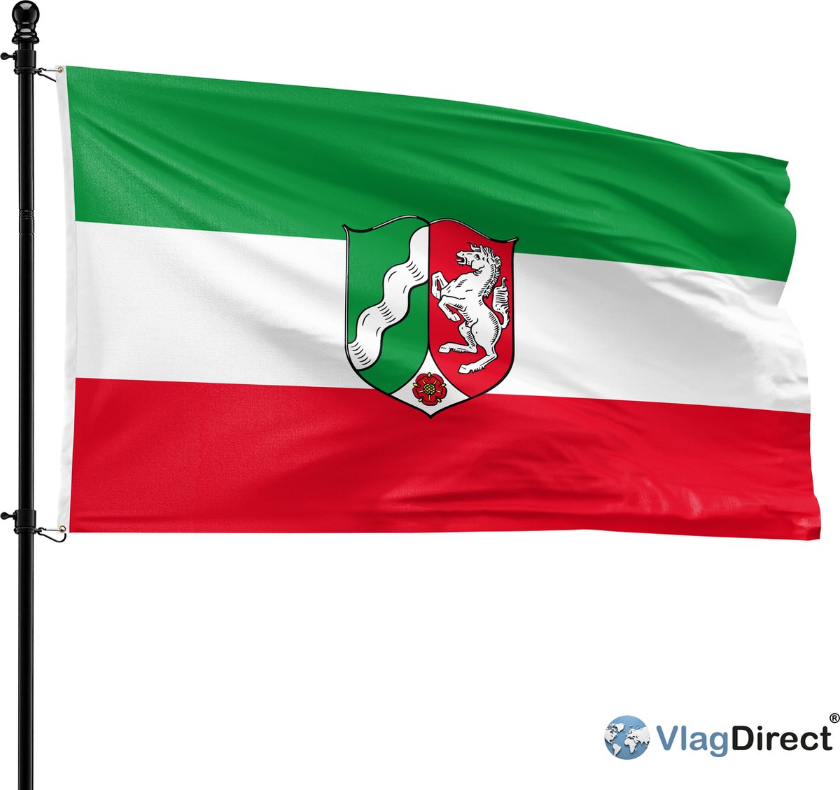 VlagDirect - Noordrijn-Westfaalse vlag - Noordrijn-Westfalen vlag - 90 x 150 cm.