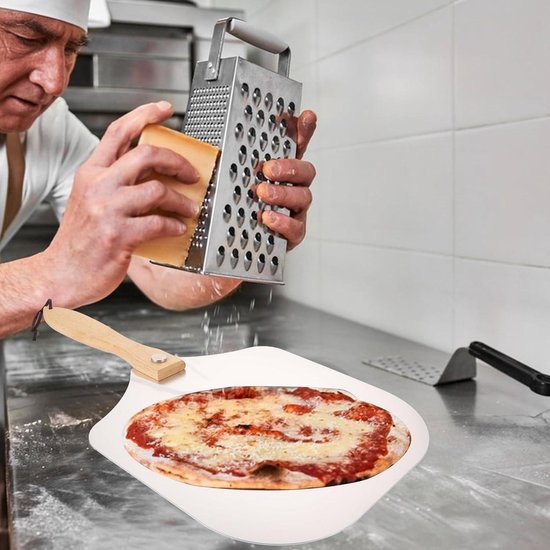 Westmark Pizzaschep Paolo – hoogwaardige pizzaschep met houten handvat, ideaal voor pizza, tarte flambée en brood, geschikt voor oven en grill – aluminium, hout